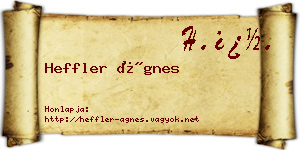 Heffler Ágnes névjegykártya